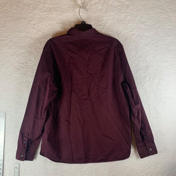 Ted Baker Men's Layer Long Sleeve Maroon Button Down Textured Shirt Size 5 9263 - Picture 7 of 9